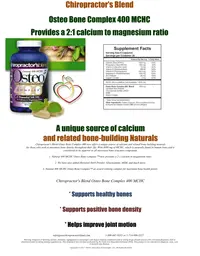 Label for Osteo Complex 400