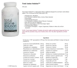 Label for Total Amino Solution
