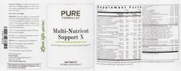 Label for Multi-Nutrient Support X