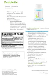 Label for Probiotic