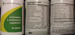 Label for Multivitamin & Multimineral Supplement