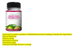 Label for Garcinia Cambogia