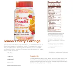 Label for Prenatal Gummies