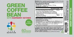 Label for Green Coffee Bean with Raspberry Ketones