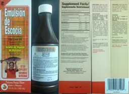 Label for Emulsion De Escocia Orange Flavor