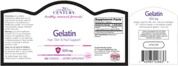 Label for Gelatin 600 mg