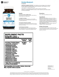 Label for Perfect Biotics