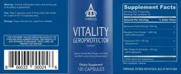 Label for Vitality Geroprotector