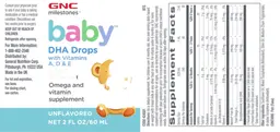Label for Baby DHA Drops with Vitamins A, D & E Unflavored