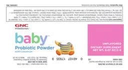 Label for Baby Probiotic Powder with Colostrum Unflavored