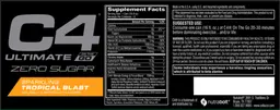 Label for C4 Ultimate On The Go Sparkling Tropical Blast