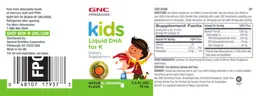 Label for Kids Liquid DHA for Kids 4-12 Natural Orange Flavor