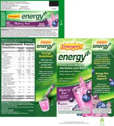 Label for Energy Plus Blueberry-Acai