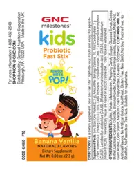 Label for Kids Probiotic Fast Stix Banana Vanilla