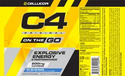 Label for C4 Original On The Go Icy Blue Razz