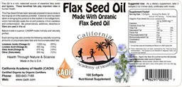 Label for Flax Seed Oil