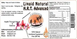 Label for Liquid Natural H.R.T. Advanced
