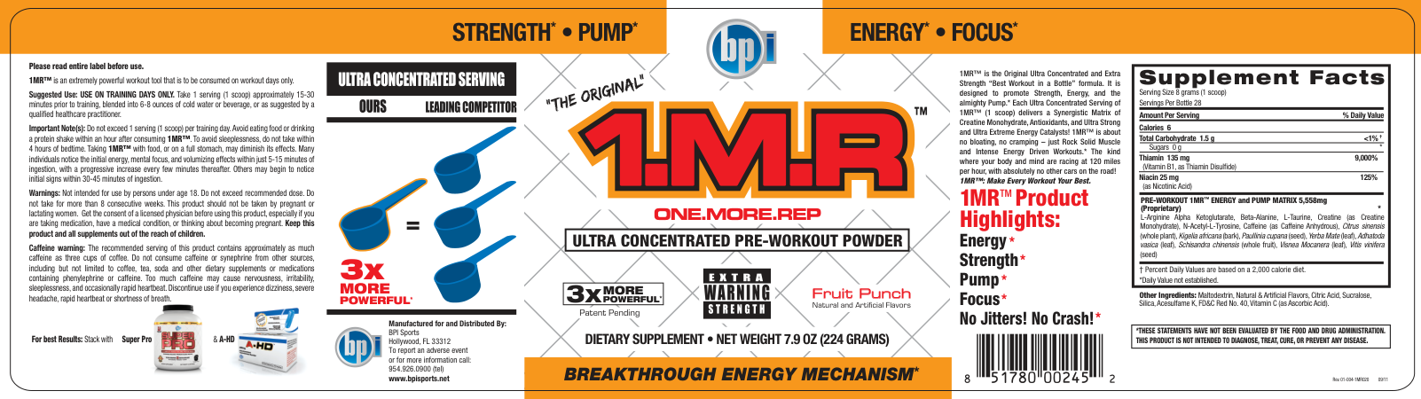 Label for 1.M.R Fruit Punch