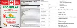 Label for Leonflax Flax Seed Fat Reducer