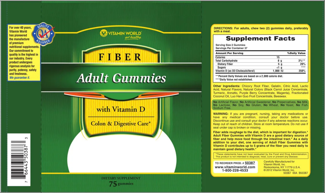 Label for Adult Fiber Gummies With Vitamin D