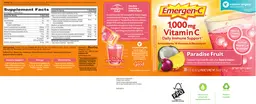 Label for 1,000 mg Vitamin C Paradise Fruit