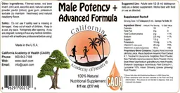 Label for Male Potency + Advanced Formula