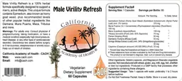 Label for Male Virility Refresh