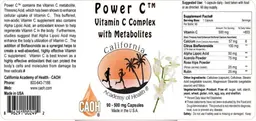 Label for Power C Vitamin C Complex with Metabolites