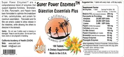 Label for Super Power Enzymes Digestion Essentials Plus