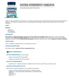 Label for Rolaids Extra Strength