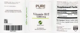 Label for Vitamin B12 5,000 mcg