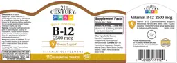 Label for B-12 2500 mcg