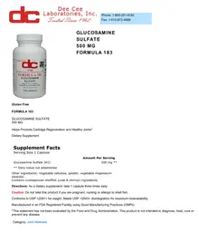 Label for Glucosamine Sulfate 500 mg