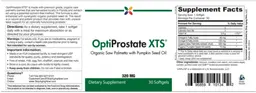 Label for OptiProstate XTS 320 mg