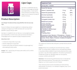 Label for Lipo Caps