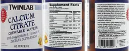 Label for Calcium Citrate Chewable Wafers Citrus