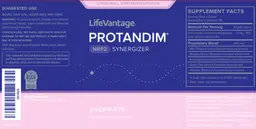 Label for Protandim NRF2 Synergizer