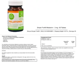 Label for Melatonin 3 mg