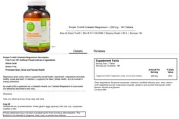 Label for Chelated Magnesium 250 mg