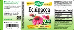 Label for Echinacea Purpurea Herb 400 mg