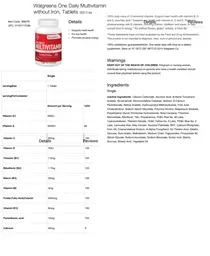 Label for Multivitamin Iron-Free