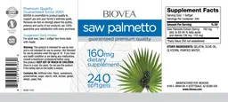 Label for Saw Palmetto 160 mg