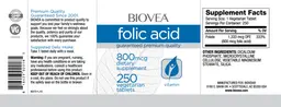 Label for Folic Acid 800 mcg
