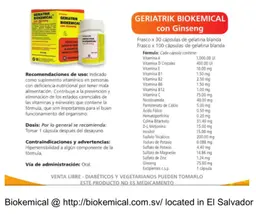 Label for Geriatric Biochemical with Ginseng