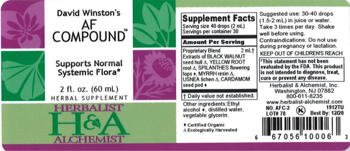 Label for David Winston's AF Compound