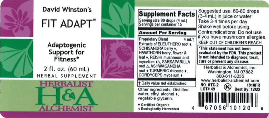 Label for David Winston's Fit Adapt