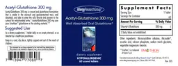 Label for Acetyl-Glutathione 300 mg