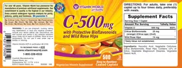 Label for C-500 mg With Protective Bioflavonoids And Wild Rose Hips