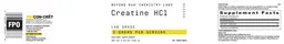 Label for Creatine HCl 2 grams