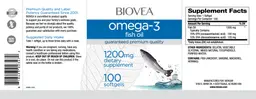 Label for Omega-3 Fish Oil 1200 mg